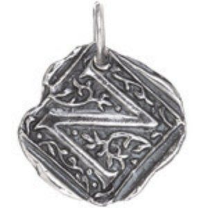 Sterling Silver Square Insignia Charm 'N'